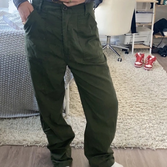 Pants green army wide leg size small - Picture 4 of 5